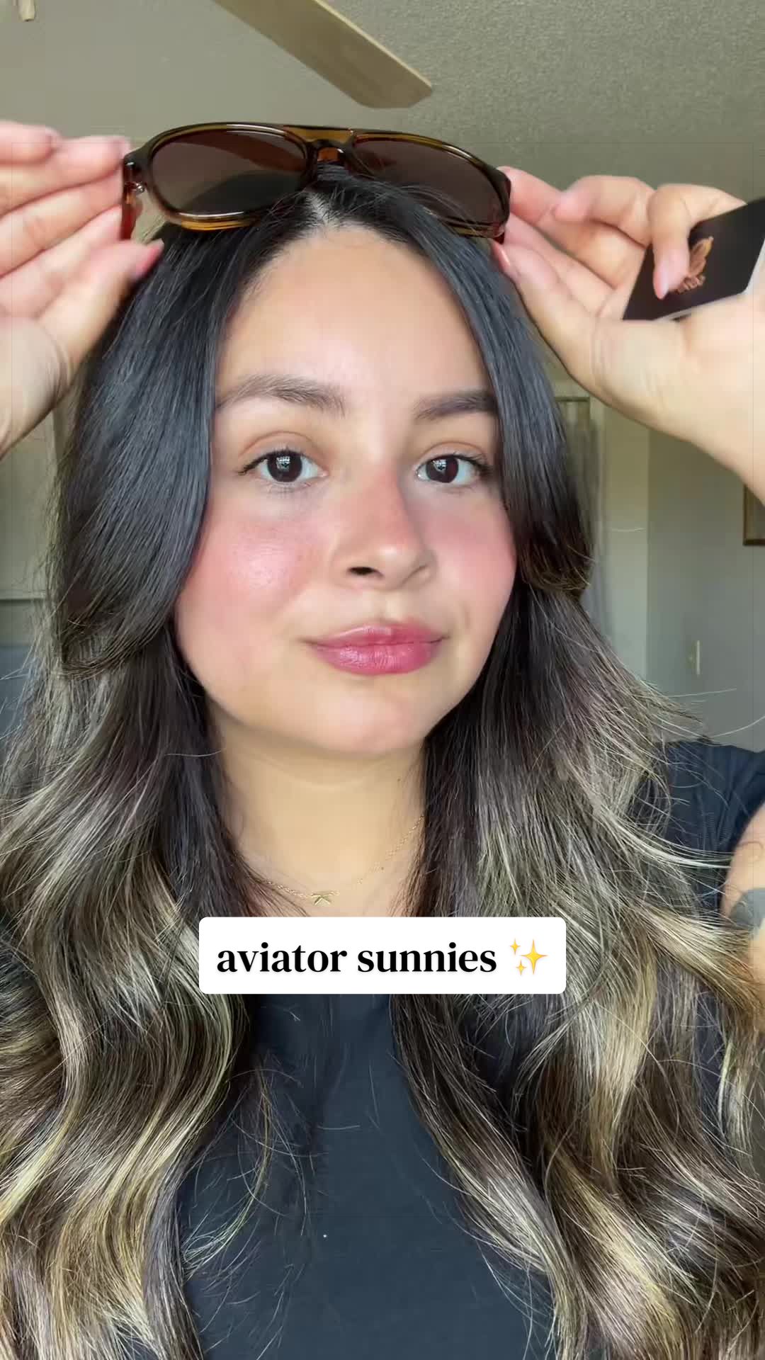 TikTok post by @karinaa.u0 for SOJOS. Caption reads: Literally the best sunnies everrrr! ✨....