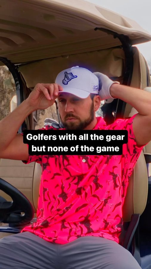 Instagram post by @mood.swings.golf for Sunday Swagger. Caption reads: Golfers with all the gear but none of the game.