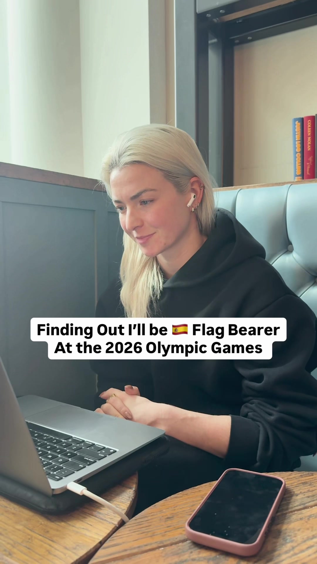 TikTok post by @oliviasmartxox for Olympics. Caption reads: [...] FLAG BEARER for 🇪🇸 in this year’s....