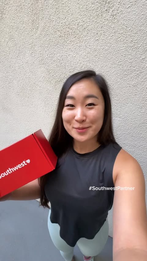 Instagram post by @fueled.by.donuts for Southwest Airlines. Caption reads: #ad I’m so excited to be partnering with....