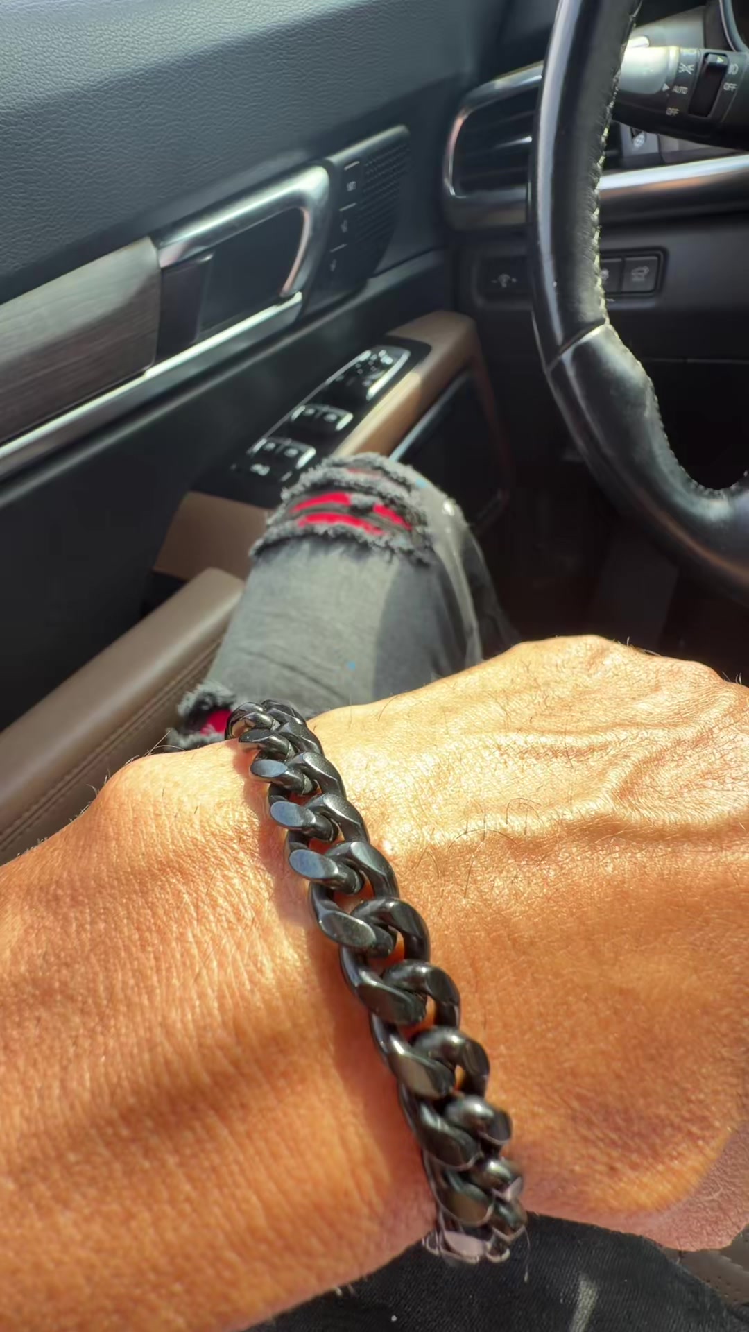 TikTok post by @jereme.hall for PROSTEEL. Caption reads: Loving the new #black line chains from @PROSTEEL....