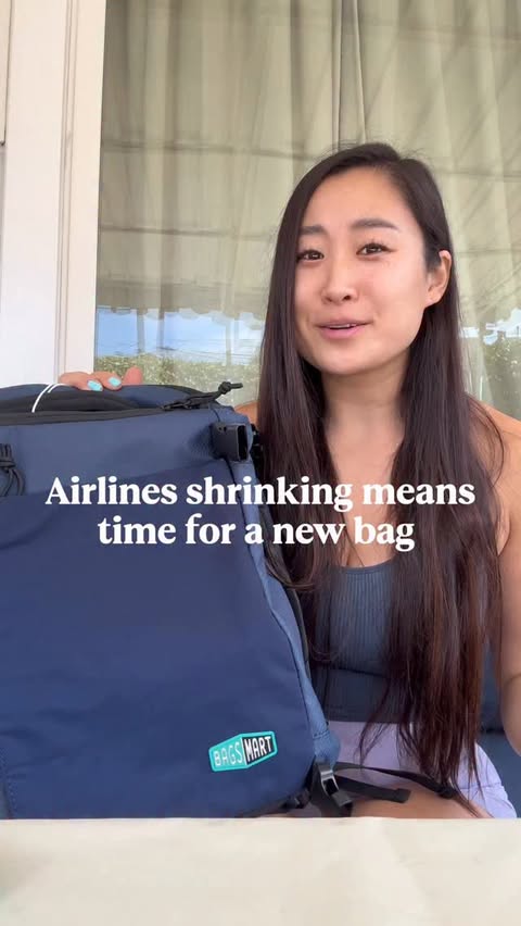 Instagram post by @fueled.by.donuts for Bagsmart. Caption reads: [...] a new travel backpack, and....