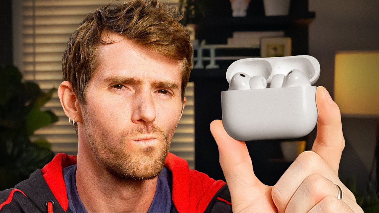 YouTube post by @LinusTechTips for Vessi. Caption reads: AirPods Pro 3 - I was Wrong (sort of).