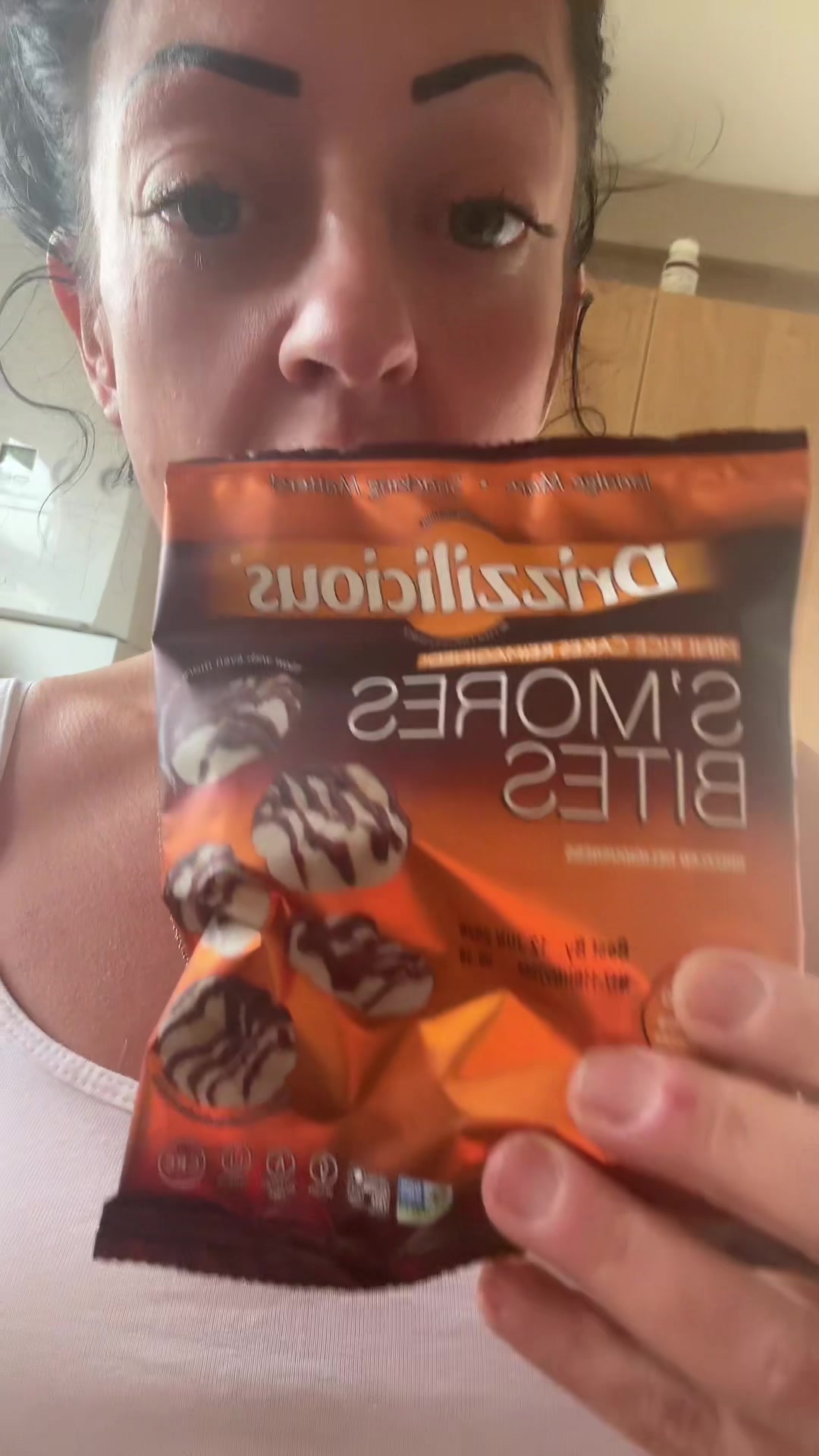 TikTok post by @allforthebanter32 for Broadway Candy. Caption reads: Small snack pack sizes - healthy low calorie....