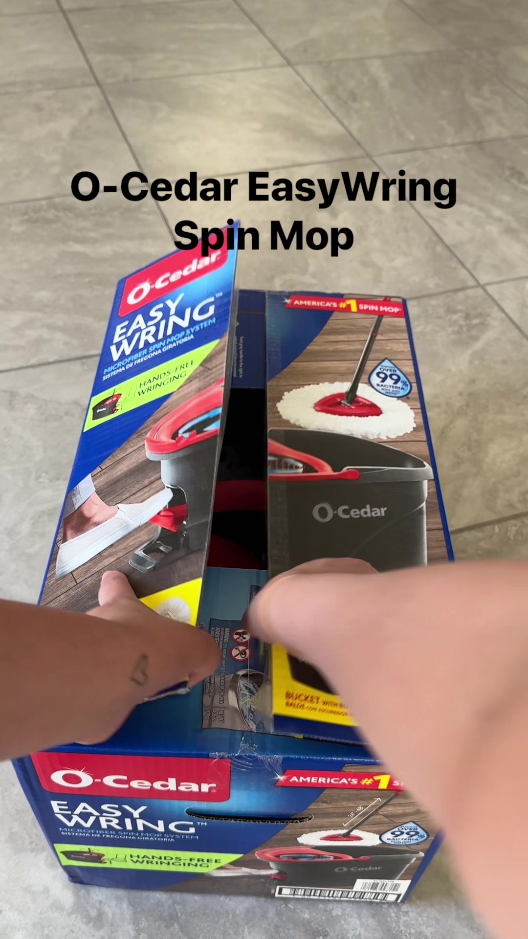TikTok post by @izz.mailinn for O-Cedar. Caption reads: #ad The @O-Cedar EasyWring Spin Mop cleans floors....