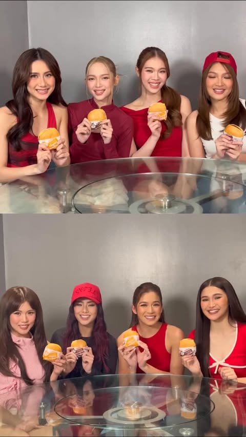 Instagram post by @bini_ph for Jollibee. Caption reads: Blooms, are you in the mood for a classic or....