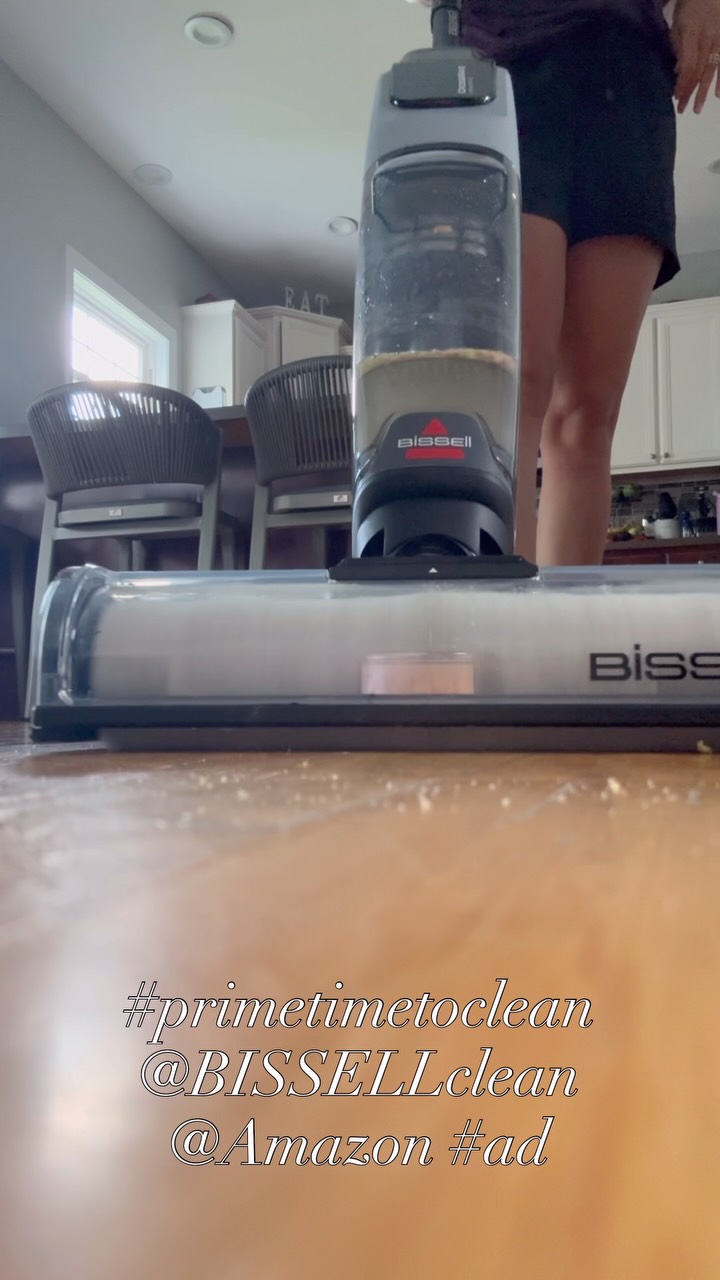 Instagram post by @nestandnickel for Bissell. Caption reads: #ad Mom life is messy. Thanks to the @bissellclean....