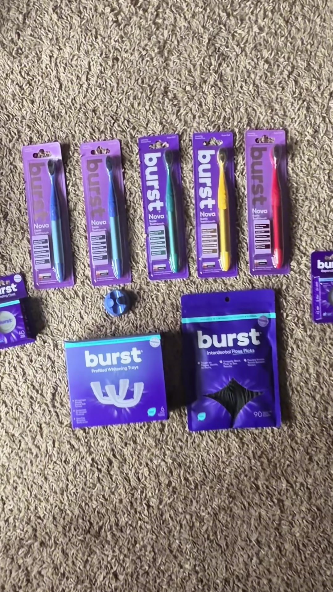 TikTok post by @dentalbaberae for Burst Oral Care. Caption reads: I LOVE @BURST Oral Care 💜 #oralhealth #burst #rdh....