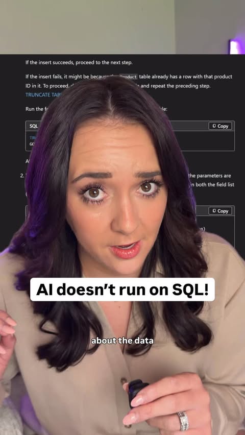 Instagram post by @jessramosdata for Microsoft. Caption reads: [...] “data” to watch all sessions FREE from....