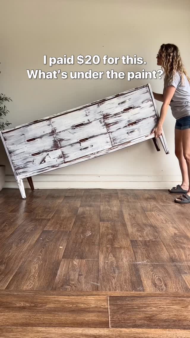 Instagram post by @refurbishedish for Geico. Caption reads: Can you believe what was under this paint?? 🤯....