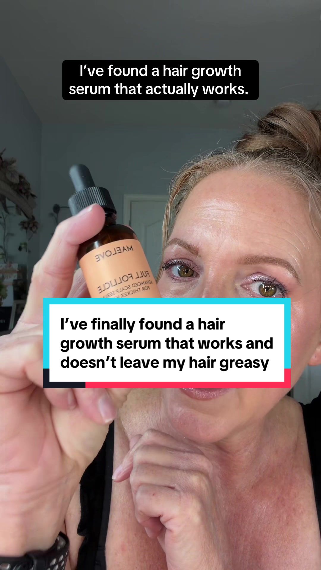 TikTok post by @tamara..arellano for Maelove. Caption reads: This hair growth serum by @Maelove Skincare....