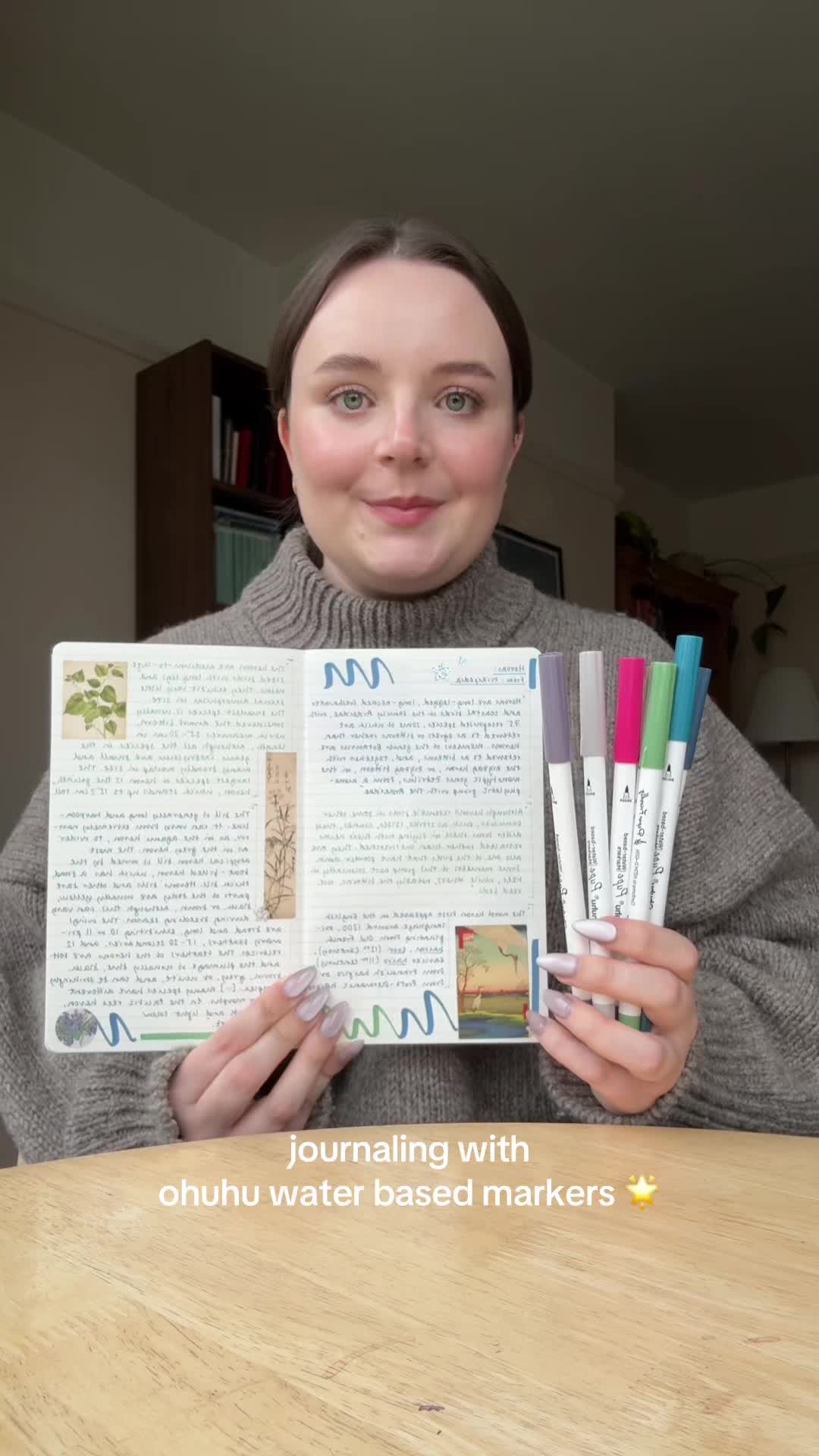 TikTok post by @amycatriona for Ohuhu. Caption reads: [...] create a journal spread with me using my....