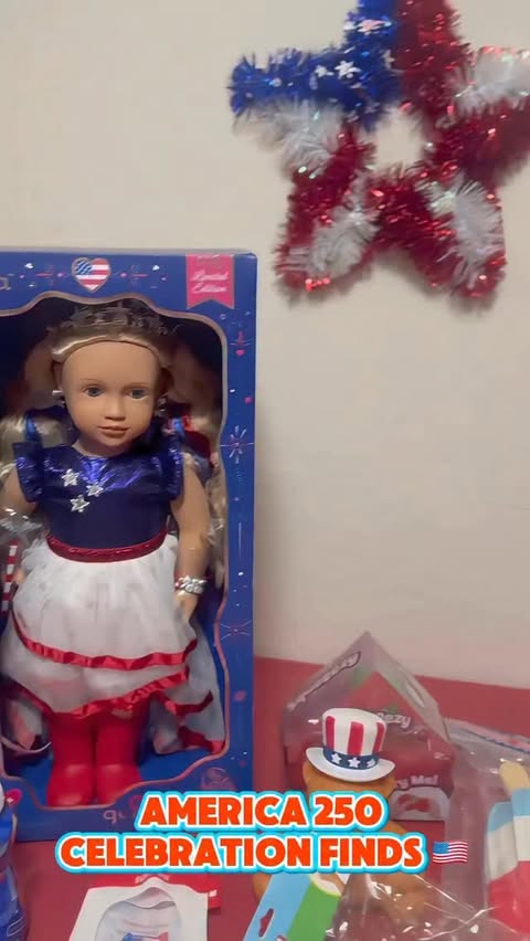 Instagram post by @thetoyinsider for Our Generation. Caption reads: Celebrating America’s 250th with the cutest....