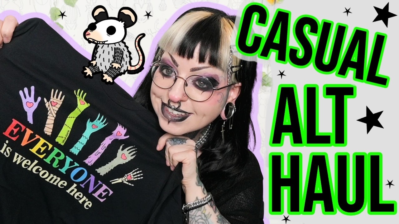 YouTube post by @emilybooboo for PayPal Honey. Caption reads: Casual Alternative Haul *M-rder Apparel* // Emily....