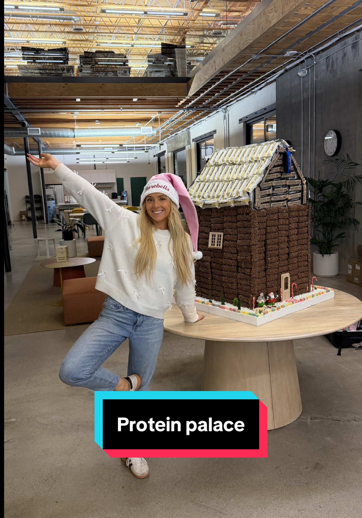 TikTok post by @serenaneel for Barebells. Caption reads: [...] of my favorite protein bar !!! 🏡🍫😋....