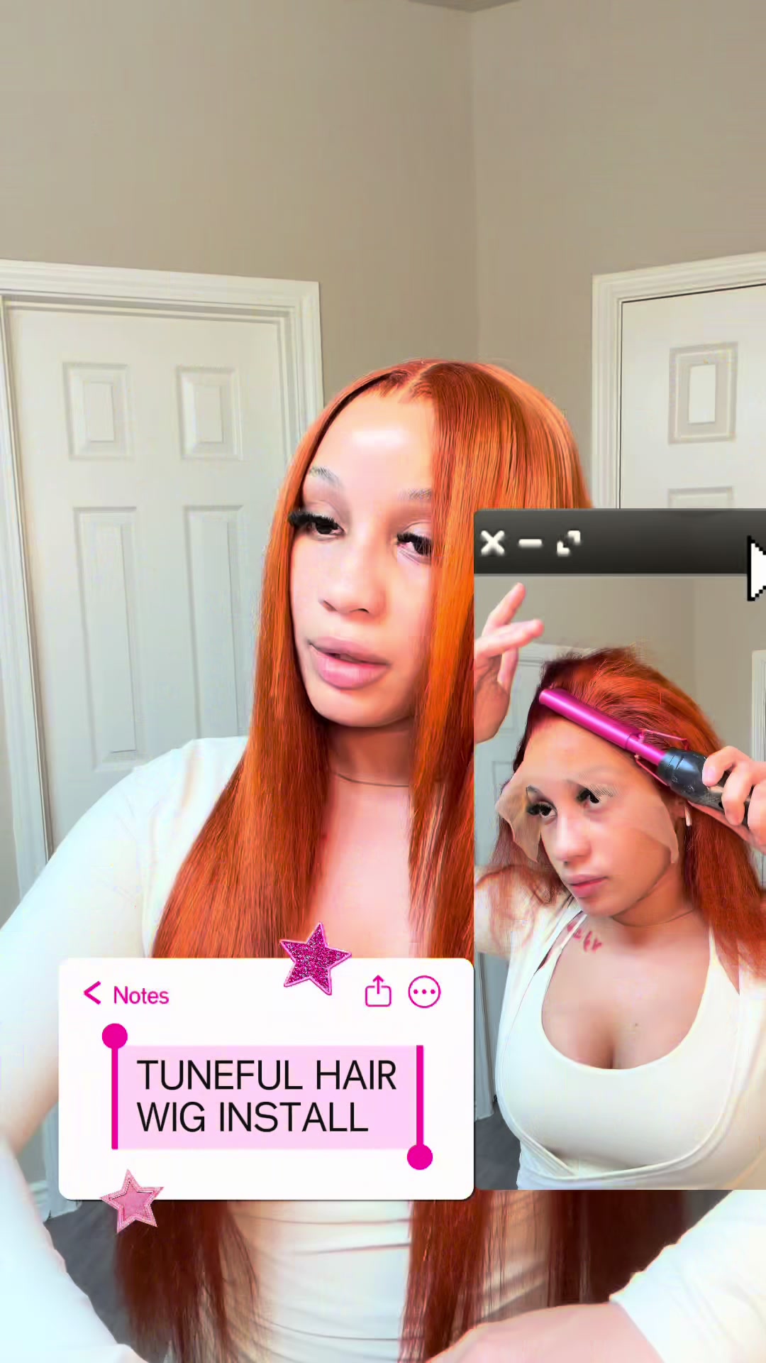 TikTok post by @_.alliisonn for Tuneful Hair US Shop. Caption reads: wig from @Tuneful Hair US Shop on tiktok shop....