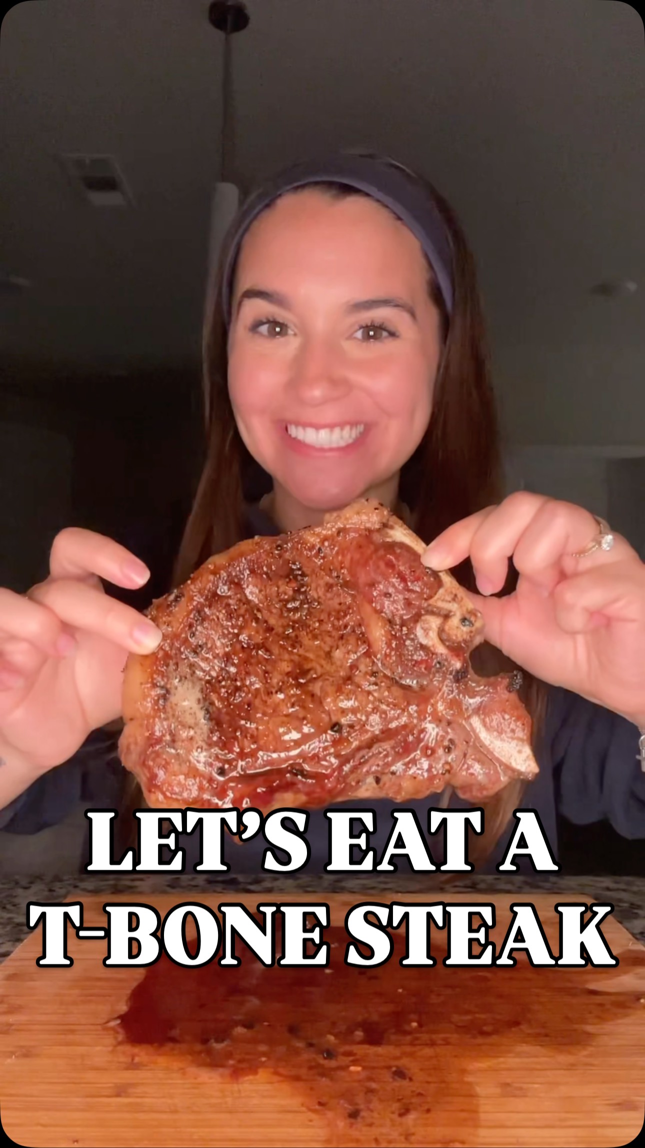 Instagram post by @gracekellyanneats for ButcherBox. Caption reads: Eat a T-BONE steak with me 😋🥩
@butcher_box deal....