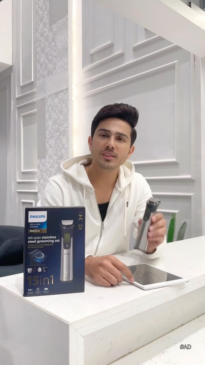 Instagram post by @ssunnychoppra for Philips News. Caption reads: Perfectly styled beard that has a professional....
