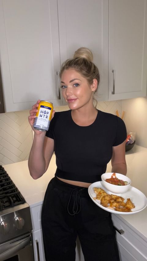 Instagram post by @kelsey_weier for Hopwtr. Caption reads: I’m sipping on something a little different....