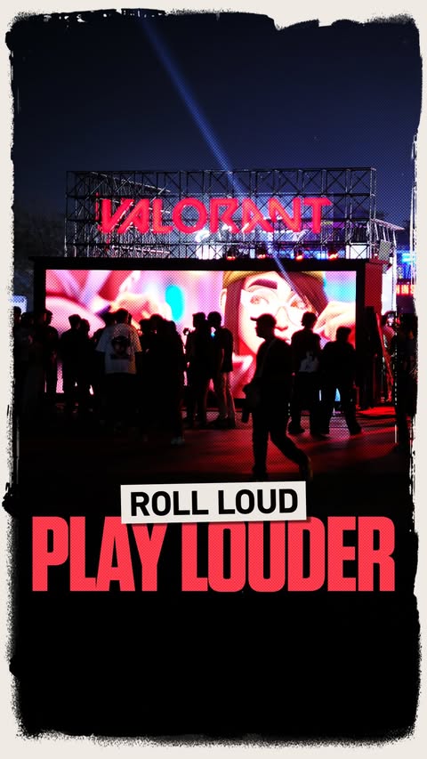 Instagram post by @valorantinsa for Rolling Loud. Caption reads: Gaming and music became culture last weekend!....