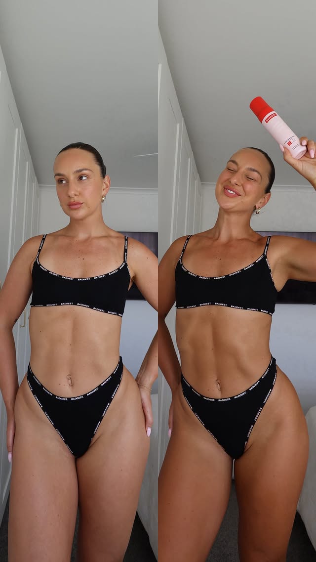 Instagram post by @erinlouisecamilleri for Baddest Bod. Caption reads: My not so secret SECRET weapon 🤫🍒✨ @baddestbod •....