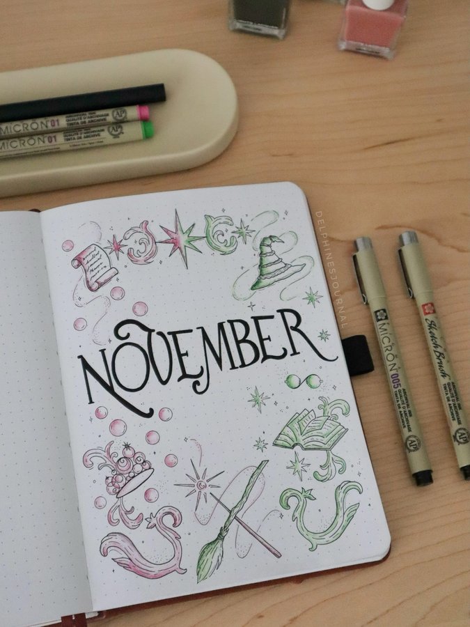 Instagram post by @delphinesjournal for Archer and Olive. Caption reads: My November theme, just in time for the release of....