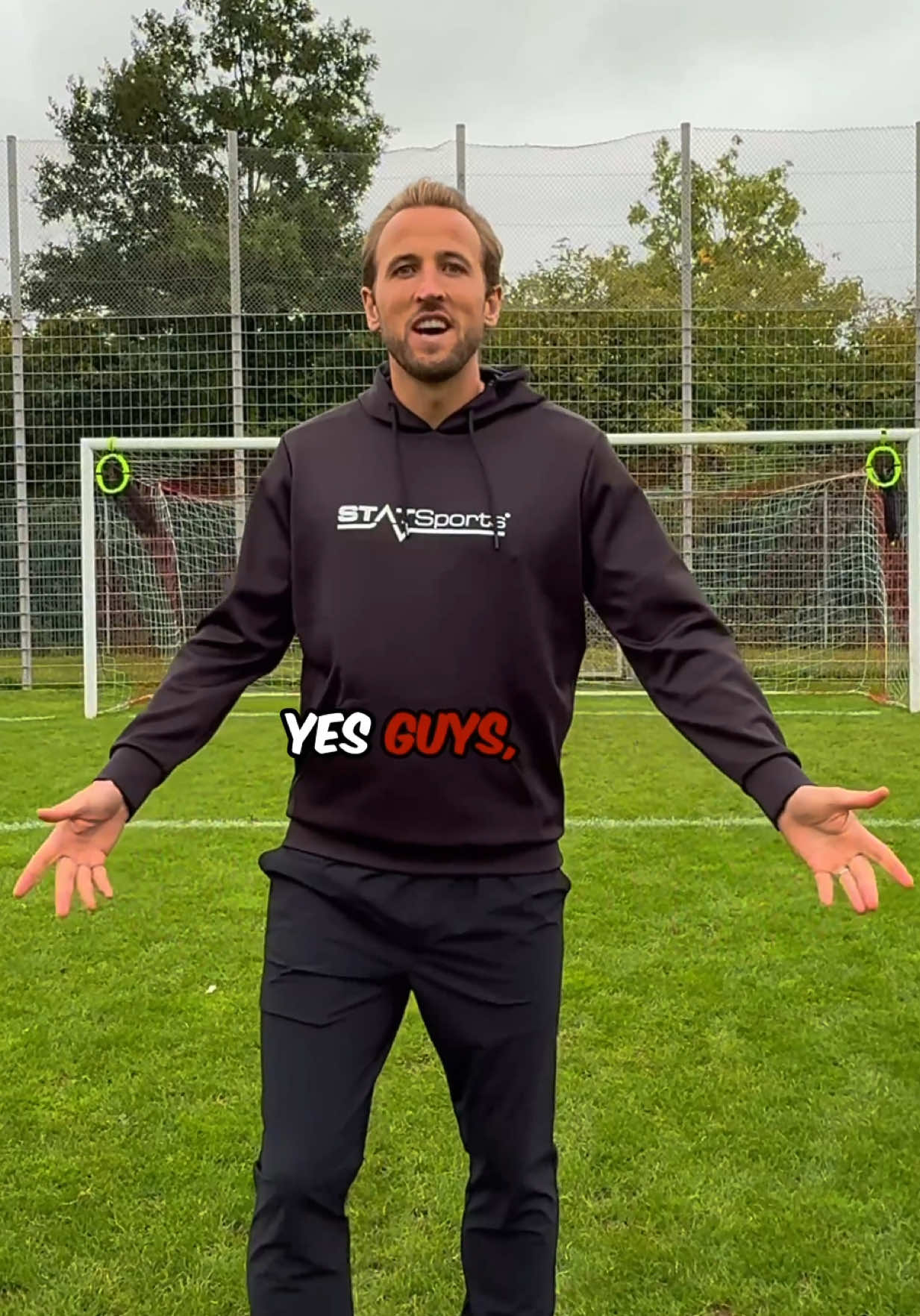 TikTok post by @coach.cain for statsports. Caption reads: [...] @Harry Kane whilst trialling the new....