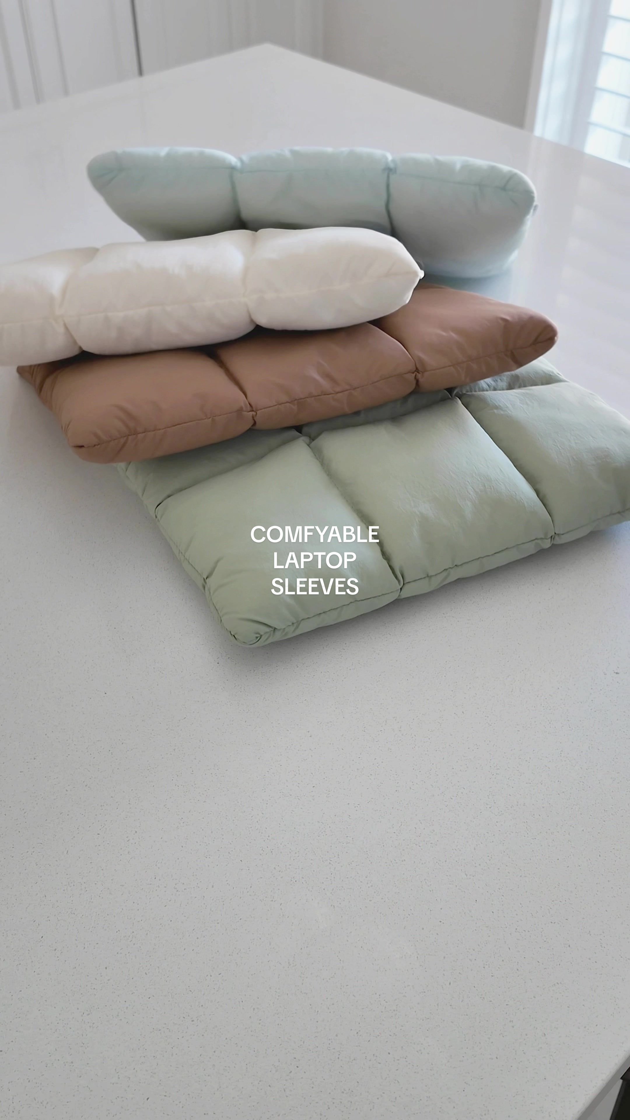 TikTok post by @aprilsim_ for Comfyable. Caption reads: Protect your tech in style with the Comfyable....