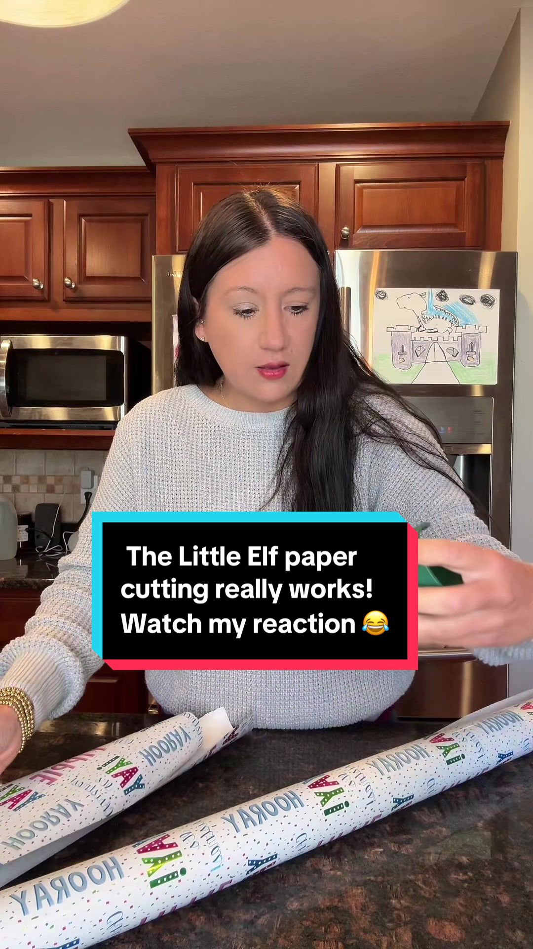 TikTok post by @abbylynn0715 for Little ELF Products. Caption reads: Wait for it LOL!! The @Little ELF Products, Inc.....