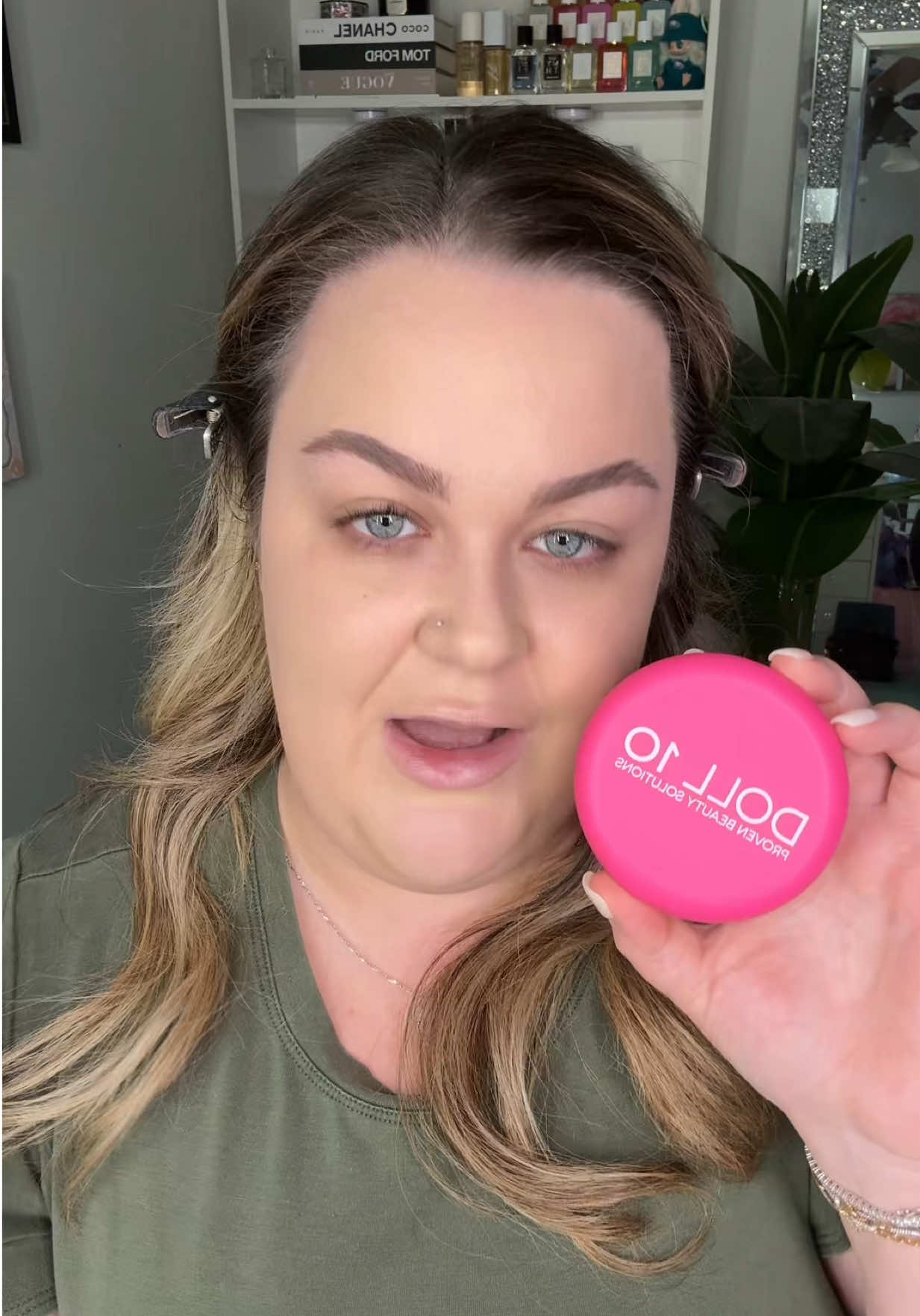 TikTok post by @sydneyslayyyz for Doll 10 Beauty. Caption reads: @Doll 10 Beauty Peptide Bounce Balm [...].