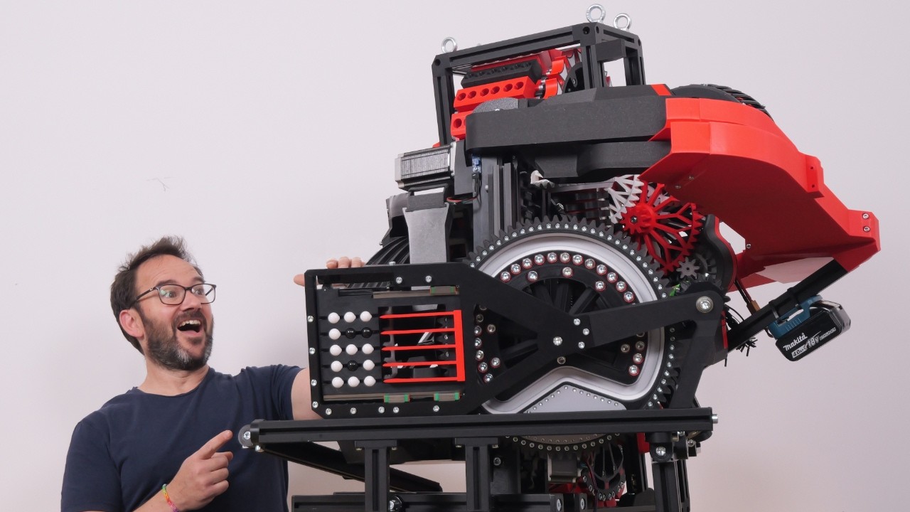 YouTube post by @ivanmirandawastaken for PCBWay3D. Caption reads: The Marble Clock that Shows Seconds Shows Seconds!.