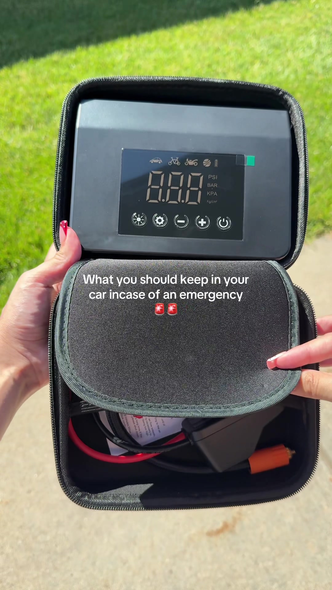 TikTok post by @beautylooksbycassie for Hieha. Caption reads: @Hieha Direct #carjumpstarter #dealsforyoudays....