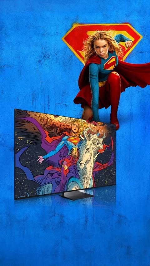 Instagram post by @supergirl for DC. Caption reads: Discover the world of Supergirl on Samsung Art....