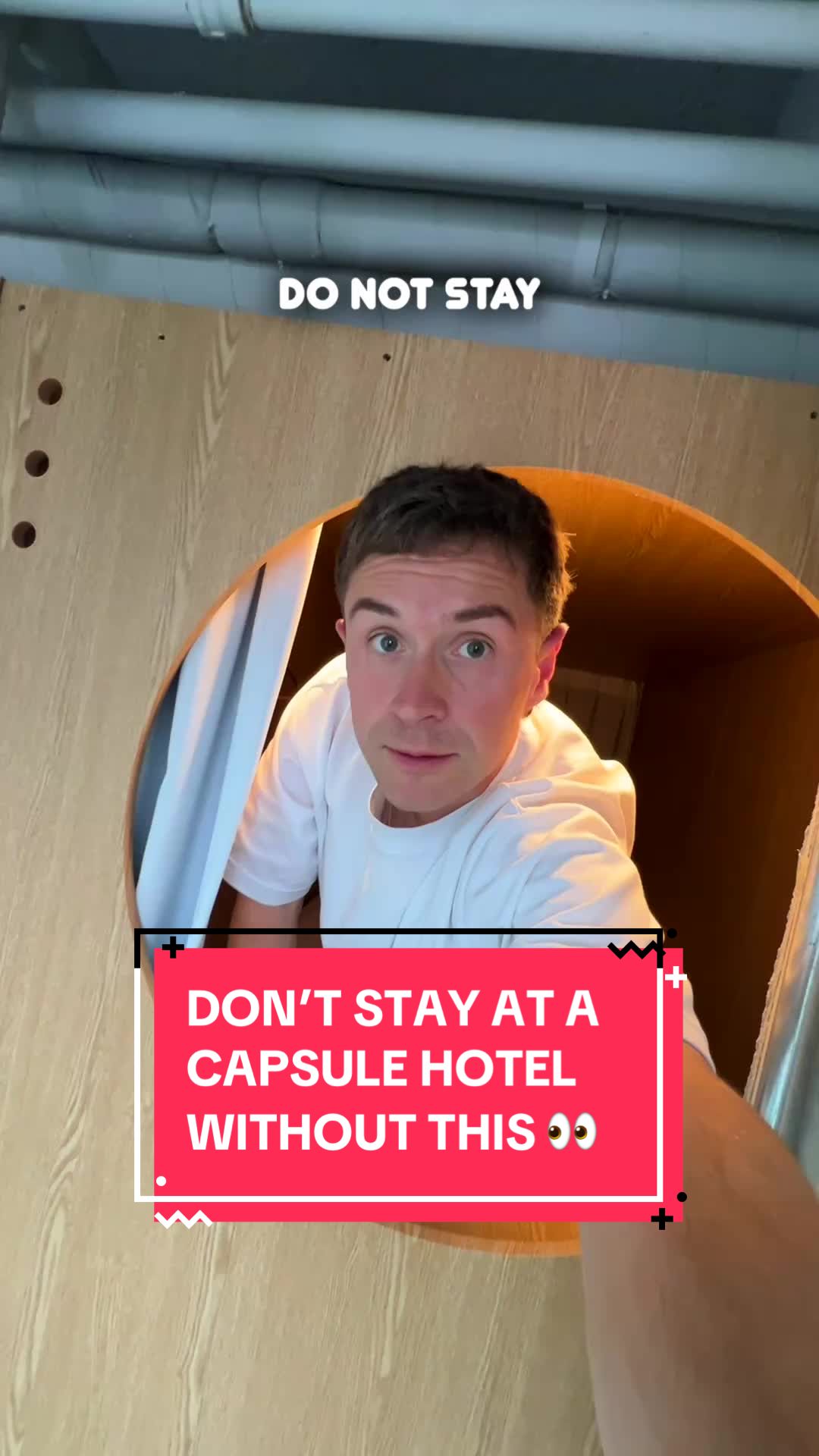 TikTok post by @live_thedash for Soundcore. Caption reads: Don't stay at a capsule hotel without packing THIS....
