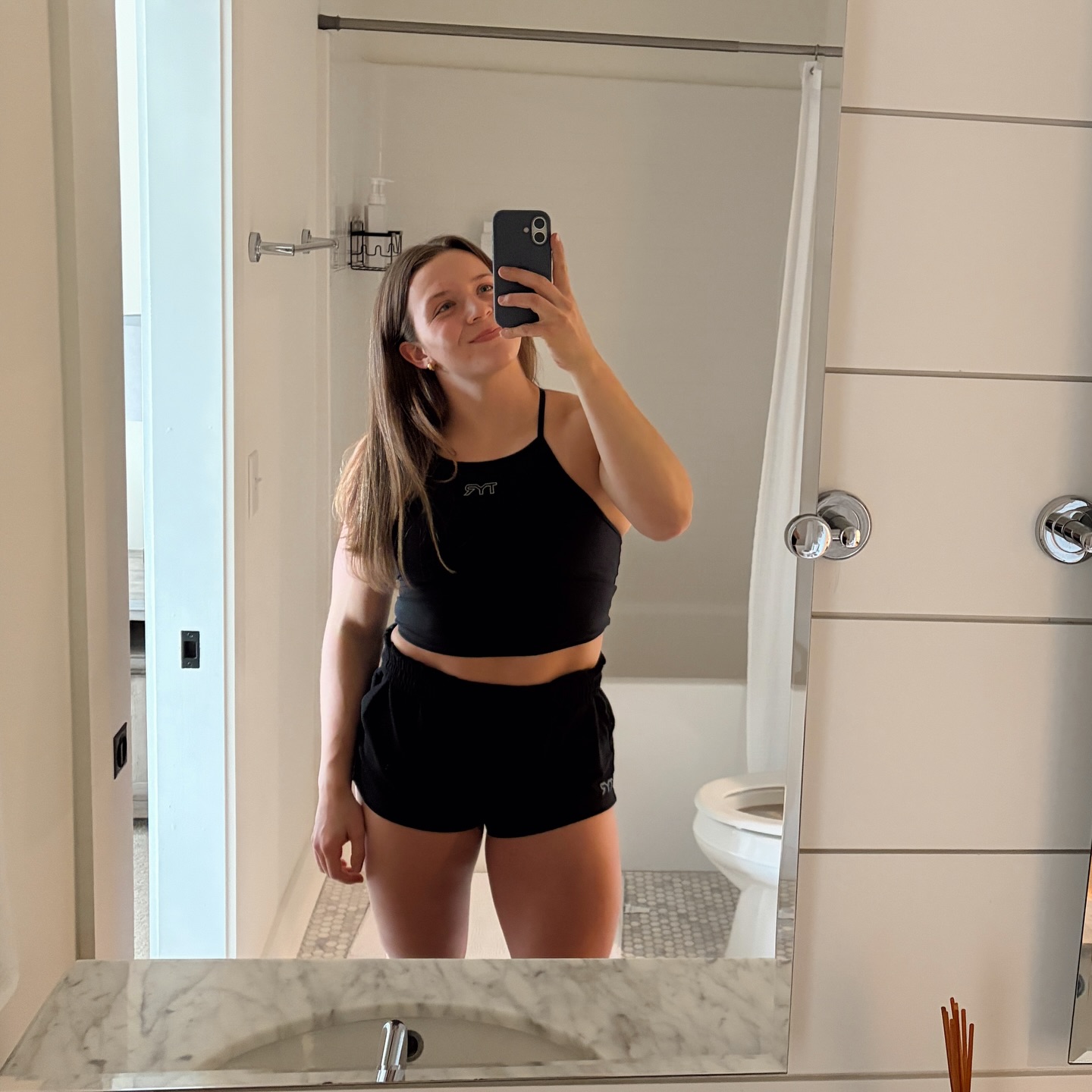 Instagram post by @oliviakerstetter for TYR Sport. Caption reads: [...] (after the mystery run ofc) 🫡🌟💛🤭✨....