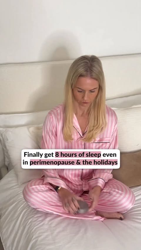 Instagram post by @angelasfoster for Ozlo Sleep. Caption reads: Ad: Perimenopause-related insomnia is one of the....