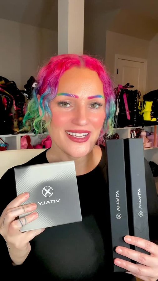 Instagram post by @glambyangelic for VITALY. Caption reads: #sponsored Working with @vitaly is a dream come....