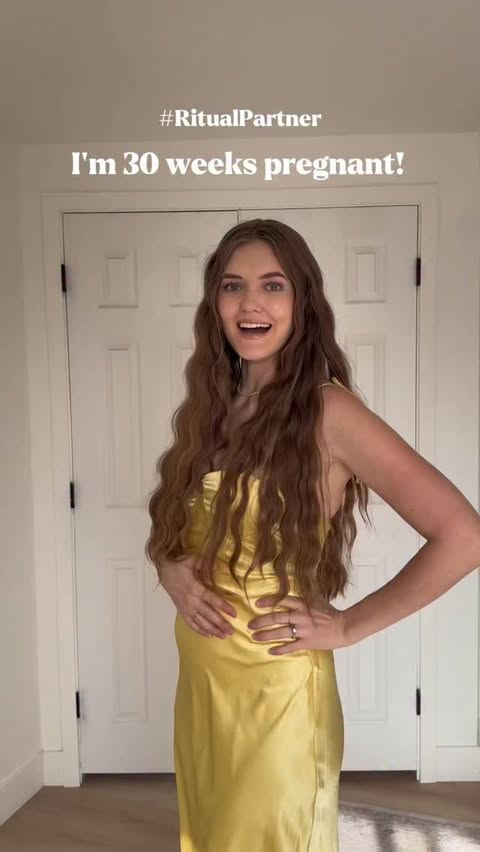 Instagram post by @angela.holm for Ritual. Caption reads: #ritualpartner 30 weeks pregnant now! Going into....