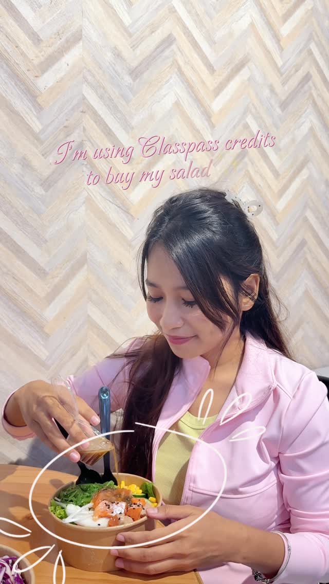 Instagram post by @intaaansaaari for ClassPass. Caption reads: Using my @classpassmy to buy this fresh salad 🥗✨....