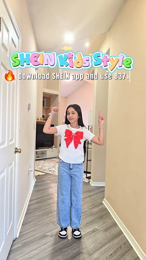Instagram post by an influencer for SHEIN. Caption reads: 😍Which Suits Me Best? SHEIN Kids&Baby Style....