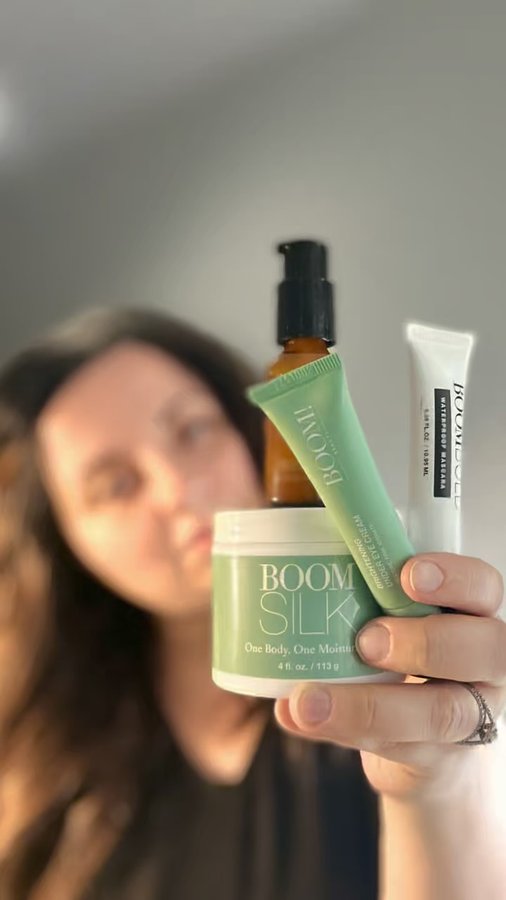 Instagram post by @annac_ugc for Boom Beauty. Caption reads: ✨ Boom creates safe, skin-loving products that....