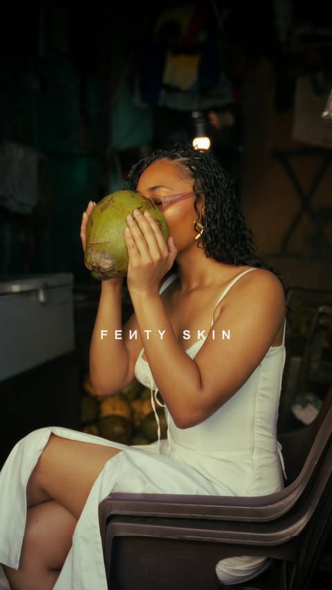 Instagram post by @jadenooratwell for FENTY SKIN. Caption reads: [...] “Tropic Trip” All over body mist by....