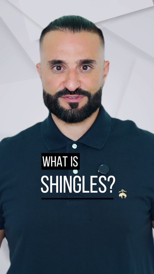 Instagram post by @krisfade for GSK. Caption reads: [...] in bio or visit #PROJECT50+ #shingles @GSK....