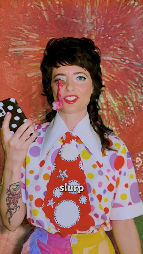 Instagram post by @sarahsquirm for Max. Caption reads: Slurp, slurp.

Sarah Sherman's special Sarah....