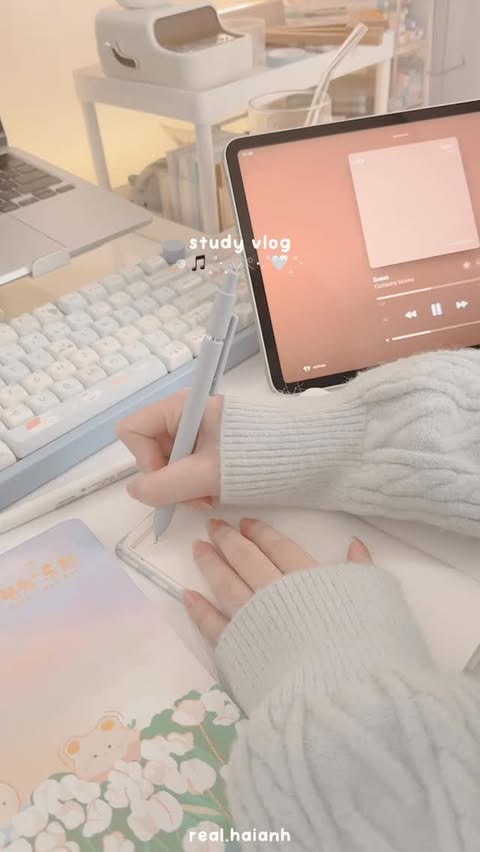 Instagram post by @real.haianh for Apple Music. Caption reads: [...] sound, calmer study sessions 🎧
Apple Music....