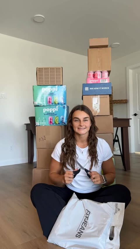 Instagram post by @janellejfitness for Poppi. Caption reads: So thankful!!! 💗💓!! @drinkpoppi @alpha.lion....