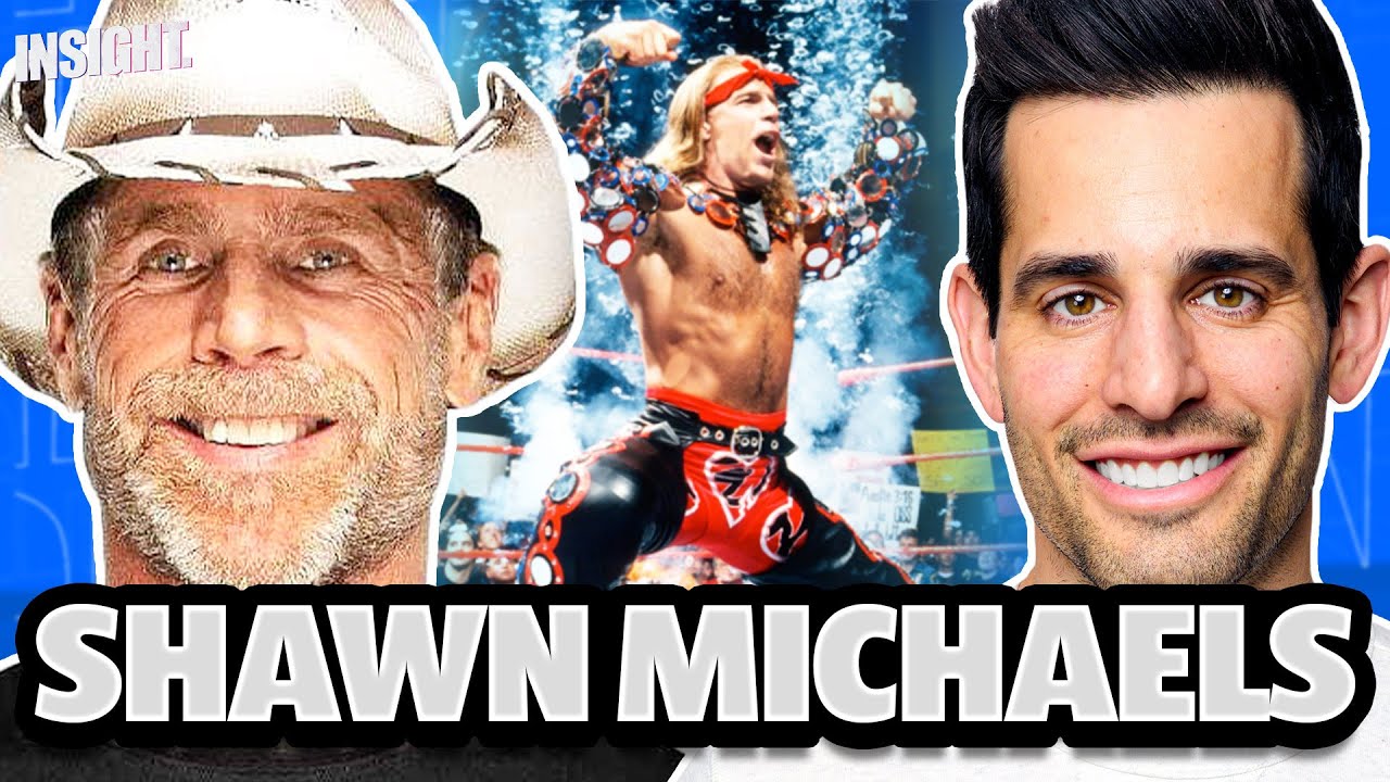 YouTube post by @ChrisVanVliet for BlueChew. Caption reads: Shawn Michaels: Legendary Matches, Classic Feuds,....