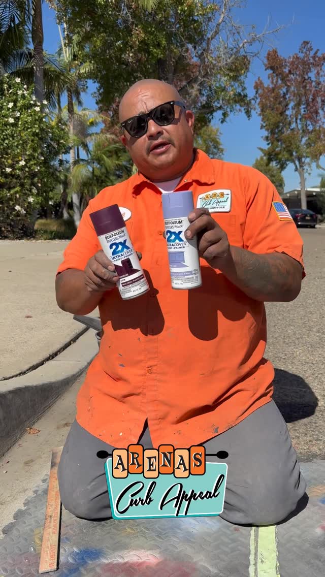 Instagram post by @arenascurbappeal for Rust-Oleum. Caption reads: Color blending with @rustoleum paints one of our....