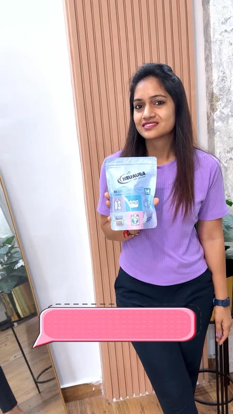 Instagram post by @aaru_aarvi10 for Neuaura. Caption reads: [...] bhi — all in one! #abLaundryEasyHai....