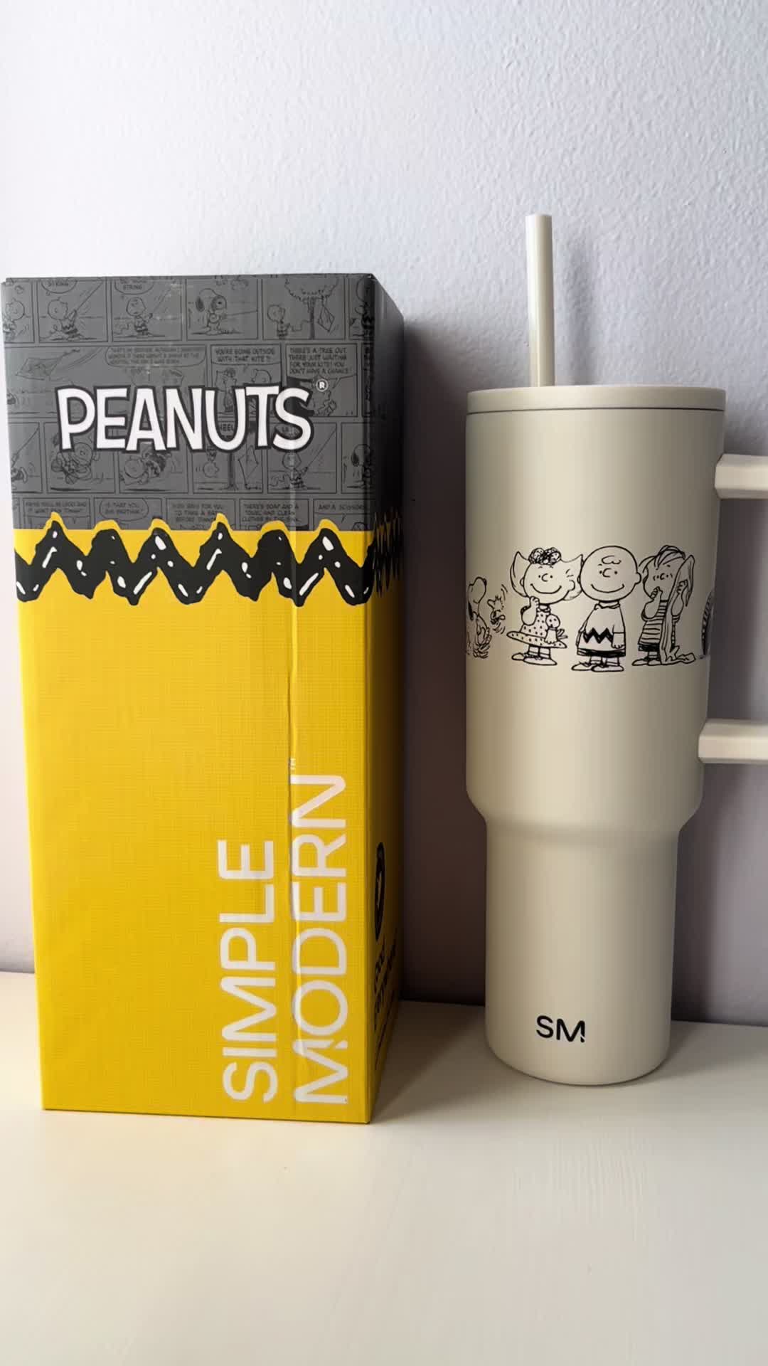 TikTok post by @snoopygalore for Simple Modern. Caption reads: cutest tumbler & it comes with 2 straws ! @Simple....